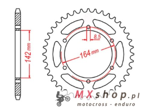 MTX PARTS ZĘBATKA TYLNA 4589 44 HYOSUNG GT 650 '04-'15 (JTR1074.44) (ŁAŃC. 525) MTX PARTS ZĘBATKA TYLNA 4589 44 HYOSUNG GT 650 '04-'15 (JTR1074.44) (ŁAŃC. 525)