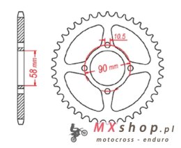 MTX PARTS ZĘBATKA TYLNA 4669 45 HONDA CBR 125 '11-17, CB 125F (GLR125) '15-'17 (JTR1221.45) (ŁAŃC. 428) ( OTWÓR NA ŚRUBĘ 10,5MM 