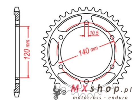 MTX PARTS ZĘBATKA TYLNA 498 42 KAWASAKI VN 800 CLASSIC '96-'06, VN 800 VULKAN '97-'05 (JTR499.42) (ŁAŃC. 530) MTX PARTS ZĘBATKA TYLNA 498 42 KAWASAKI VN 800 CLASSIC '96-'06, VN 800 VULKAN '97-'05 (JTR499.42) (ŁAŃC. 530)