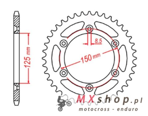 MTX PARTS ZĘBATKA TYLNA 899 44 KTM SX/EXC (89944JT) (ŁAŃC. 520) MTX PARTS ZĘBATKA TYLNA 899 44 KTM SX/EXC (89944JT) (ŁAŃC. 520)