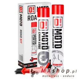 OMOTO ROAD CHAIN CARE AND PROTECTION ZESTAW DO CZYSZCZENIA I SMAROWANIA ŁAŃCUCHA 2+1 ZESTAW Z SZCZOTKĄ (2 X 750ML) (O!MOTO) (OLE