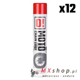 OMOTO ZESTAW 12 SZTUK SPRAY SMAR DO ŁAŃCUCHA 750ML ROAD O! CHAIN LUBE (O!MOTO) (OLE-006) (PAKIET 12 SZTUK)