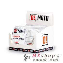 OMOTO ZESTAW 20 SZTUK CHUSTECZKI DO KASKU MOKRA I SUCHA O!MOTO CLEANING WIPES PAKIET W OPAKOWANIU ZBIORCZYM IDEALNY NA LADE