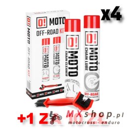 OMOTO ZESTAW 4+1 DO CZYSZCZENIA I SMAROWANIA ŁAŃCUCHA OFF ROAD O! CHAIN CARE AND PROTECTION 2+1 ZESTAW Z SZCZOTKĄ (2 X 750ML) (O