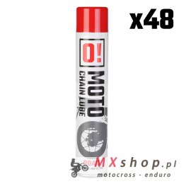 OMOTO ZESTAW 48 SZTUK SPRAY SMAR DO ŁAŃCUCHA 750ML ROAD O! CHAIN LUBE (O!MOTO) (OLE-006) (PAKIET 48 SZTUK)