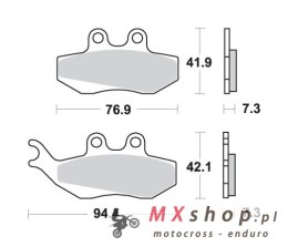 SBS KLOCKI HAMULCOWE KH194 STREET STANDART CERAMIC KOLOR CZARNY DEDYKOWANY DO YAMAHA DT50 PIAGGIO VESPA 125 APRILIA RX 90 120HF
