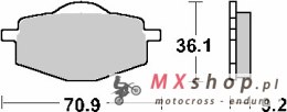 SBS PROMOCJA KLOCKI HAMULCOWE KH101 STREET STANDART CERAMIC YAMAHA CRYPTON 105 '98-'04, CYGNUS 50 '96-'01, DT 50R '89-'97, DT 12
