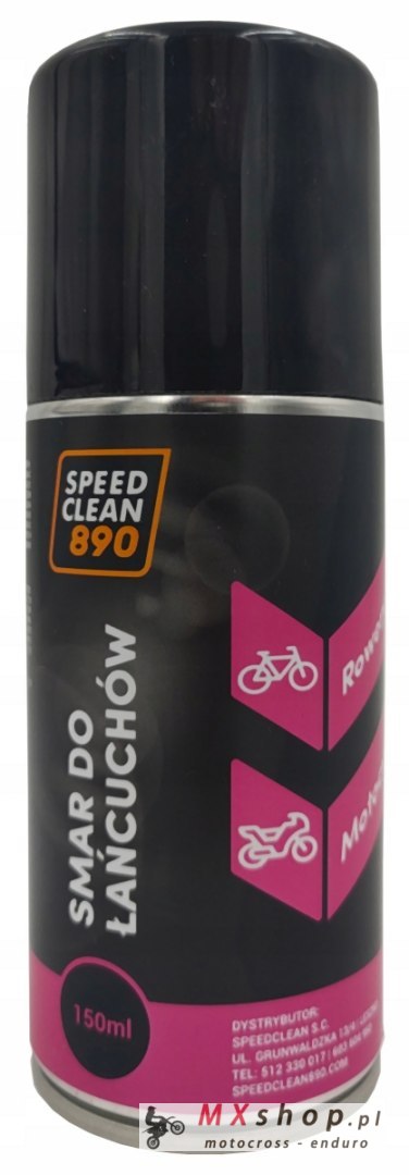 SPEEDCLEAN 890 SMAR DO ŁAŃCUCHA MOTOCYKLOWEGO I ROWEROWEGO W SPRAYU POJEMNOŚĆ 150ML SPEEDCLEAN 890 SMAR DO ŁAŃCUCHA MOTOCYKLOWEGO I ROWEROWEGO W SPRAYU POJEMNOŚĆ 150ML