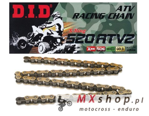 DID 520ATV2G&B-98 ŁAŃCUCH ZŁOTY (98-OGNIW) X-RING (OTWARTY + ZAPINKA) - ZASTĘPUJE 520ATV DID 520ATV2G&B-98 ŁAŃCUCH ZŁOTY (98-OGNIW) X-RING (OTWARTY + ZAPINKA) - ZASTĘPUJE 520ATV