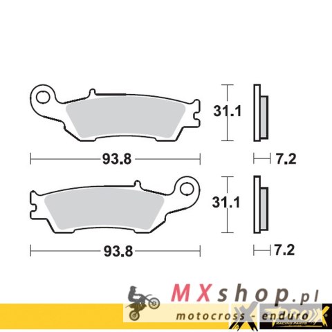 PROX KLOCKI HAMULCOWE KH450 YAMAHA YZ 125/250/250F/450F '08-16 PRZÓD PROX KLOCKI HAMULCOWE KH450 YAMAHA YZ 125/250/250F/450F '08-16 PRZÓD