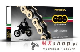 REGINA ŁAŃCUCH NAPĘDOWY 520ZRE (118 OGNIW) Z-RING ENDURO DO 650CCM (ZŁOTY) (ZAPINKA+ZAKUWKA PEŁNA+ ZAKUWKA DRĄŻONA) (135ZRE/1007