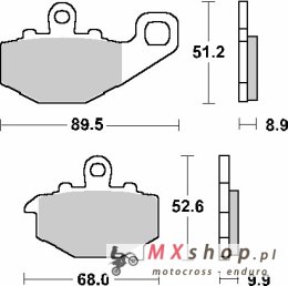 SBS KLOCKI HAMULCOWE KH192 STREET STANDART CERAMIC KOLOR CZARNY PASUJE DO: KAWASAKI ER-6F/GPZ/KLE/Z/ZR/ZX-6R/ZX-9R/ZX-10R/ZZR TY