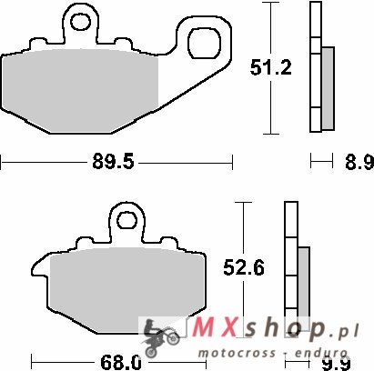 SBS KLOCKI HAMULCOWE KH192 STREET STANDART CERAMIC KOLOR CZARNY PASUJE DO: KAWASAKI ER-6F/GPZ/KLE/Z/ZR/ZX-6R/ZX-9R/ZX-10R/ZZR TY