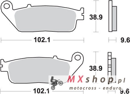 SBS KLOCKI HAMULCOWE KH196 STREET STANDART CERAMIC PASUJE DO: HONDA CB 500, CTX 700, NC 750, VT 750, XL 600V, PRZÓD