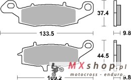 SBS KLOCKI HAMULCOWE KH231 STREET PERFORMANCE (EXCEL) SINTER KOLOR ZŁOTY PASUJE DO SUZUKI 1800 INTRUDER `06 TYŁ