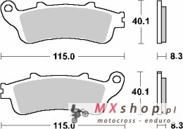 SBS KLOCKI HAMULCOWE KH261 / KH281 STREET STANDART CERAMIC KOLOR CZARNY PASUJE DO: HONDA CBR1000RR, XL1000VAR, VFR800 TYŁ
