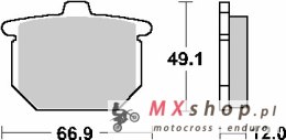 SBS KLOCKI HAMULCOWE KH29 STREET STANDART CERAMIC HONDA GL1100 GOLD WING '75-'77, CB 750 '77-'79 KOLOR CZARNY PRZÓD
