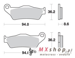 SBS KLOCKI HAMULCOWE KH363 STREET PERFORMANCE (EXCEL) SINTER KOLOR ZŁOTY PASUJE DO: BMW R850/1100/1150/1200, K1200/1300 TYŁ