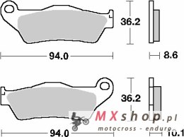 SBS KLOCKI HAMULCOWE KH363 STREET STANDART CERAMIC KOLOR CZARNY PASUJE DO: BMW R850/1100/1150/1200, K1200/1300 TYŁ