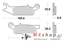 SBS KLOCKI HAMULCOWE KH446 OFF-ROAD SINTER KOLOR ZŁOTY