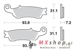 SBS KLOCKI HAMULCOWE KH450 OFF-ROAD RACING SINTER KOLOR ZŁOTY