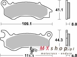SBS KLOCKI HAMULCOWE KH603 STREET STANDART CERAMIC KOLOR CZARNY PASUJE DO: HONDA NSC/PCX/SCV, PEUGOET DJANGO PRZÓD