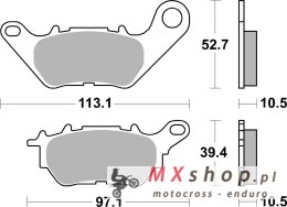SBS KLOCKI HAMULCOWE KH662 STREET STANDART CERAMIC PASUJE DO: YAMAHA YZF-R25 '15-'20, YZF-R3 '15-'20, MT-03 '16-'20, MT-25 '16-'