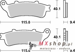 SBS KLOCKI HAMULCOWE PRZÓD KH281 /KH261 STREET STANDART CERAMIC HONDA FES 125/150 PANTHEON '98-'06 KOLOR CZARNY