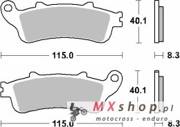 SBS PROMOCJA KLOCKI HAMULCOWE KH261 / KH281 STREET STANDART CERAMIC KOLOR CZARNY PASUJE DO: HONDA FES 250 FORESEIGHT, NSS 250 FO