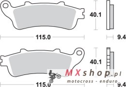 SBS PROMOCJA KLOCKI HAMULCOWE KH281 STREET PERFORMANCE (EXCEL) SINTER KOLOR ZŁOTY PASUJE DO: HONDA ST1100 '96, ST1300 TYŁ