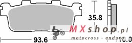 SBS PROMOCJA KLOCKI HAMULCOWE KH607 MAXI SINTER KOLOR ZŁOTY PASUJE DO: KYMCO 125/250/300, YAMAHA YP400 X-MAX TYŁ