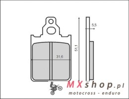 BRENTA KLOCKI HAMULCOWE KH186 (ORGANIC) PIAGGIO/VESPA, PRZÓD