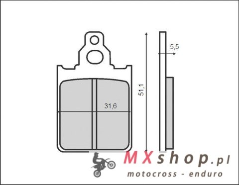 BRENTA KLOCKI HAMULCOWE KH186 (ORGANIC) PIAGGIO/VESPA, PRZÓD BRENTA KLOCKI HAMULCOWE KH186 (ORGANIC) PIAGGIO/VESPA, PRZÓD