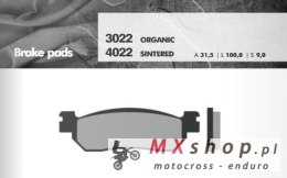 BRENTA KLOCKI HAMULCOWE KH275 (ORGANIC) YAMAHA/MBK/ITALJET, PRZÓD+TYŁ