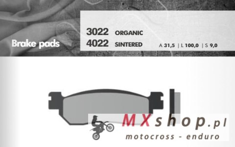 BRENTA KLOCKI HAMULCOWE KH275 (ORGANIC) YAMAHA/MBK/ITALJET, PRZÓD+TYŁ
