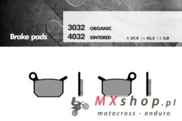 BRENTA KLOCKI HAMULCOWE KH325 SPIEK METALICZNY (ZŁOTE) (KTM SX 50/65) (FT 4032)