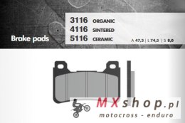 BRENTA KLOCKI HAMULCOWE KH390 (ORGANIC) HONDA CB/CBR/VFR PRZÓD