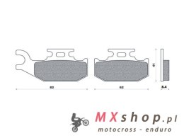 BRENTA KLOCKI HAMULCOWE KH414 / KH317 SPIEK METALICZNY (ZŁOTE) ( GRUBOŚĆ 8,4MM ) (FT 4111)