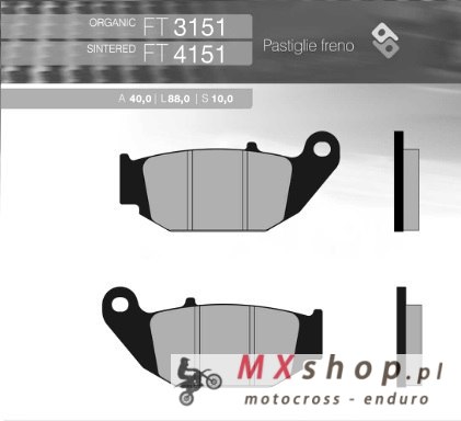 BRENTA KLOCKI HAMULCOWE KH629 SPIEK METALICZNY (ZŁOTE) HONDA CRF 250 L '13-'16 TYŁ (FT 4151) BRENTA KLOCKI HAMULCOWE KH629 SPIEK METALICZNY (ZŁOTE) HONDA CRF 250 L '13-'16 TYŁ (FT 4151)