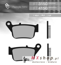 BRENTA KLOCKI HAMULCOWE KH678 SPIEK METALICZNY (ZŁOTE) YAMAHA YP 250R X-MAX '14-'16 TYŁ (FT 4150)