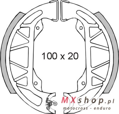 BRENTA SZCZĘKI HAMULCOWE GILERA STORM PIAGGIO FREE/NRG/NTT/ SFERA/TYPHOON (100x20mm) (FT 0275) BRENTA SZCZĘKI HAMULCOWE GILERA STORM PIAGGIO FREE/NRG/NTT/ SFERA/TYPHOON (100x20mm) (FT 0275)