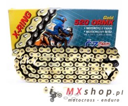 CZ ŁAŃCUCH NAPĘDOWY 520 ORMX (118 OGNIW) ACTIVE RING (X-RING) ZŁOTY DO 600 CCM (ENDURO) (34,5 KN) + ZAPINKA