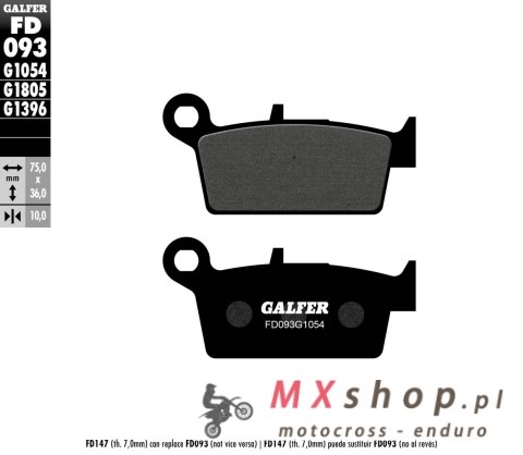 GALFER KLOCKI HAMULCOWE KH131 PÓŁMETALICZNE GALFER KLOCKI HAMULCOWE KH131 PÓŁMETALICZNE