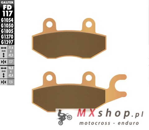 GALFER KLOCKI HAMULCOWE KH165 SPIEK METALICZNY (ZŁOTE) ATV GALFER KLOCKI HAMULCOWE KH165 SPIEK METALICZNY (ZŁOTE) ATV