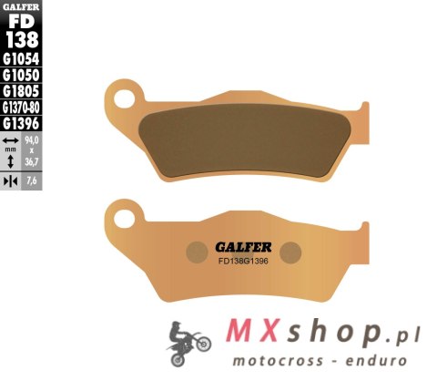GALFER KLOCKI HAMULCOWE KH181 SPIEK METALICZNY (ZŁOTE) OFF ROAD KTM SX/EXC '92-'20 (BREMBO) GALFER KLOCKI HAMULCOWE KH181 SPIEK METALICZNY (ZŁOTE) OFF ROAD KTM SX/EXC '92-'20 (BREMBO)