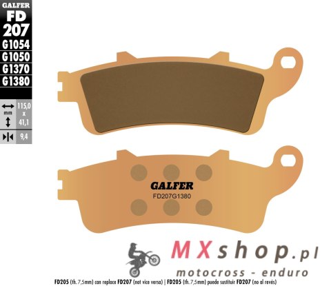 GALFER KLOCKI HAMULCOWE KH281 / KH261 SPIEK METALICZNY (ZŁOTE) SKUTER GALFER KLOCKI HAMULCOWE KH281 / KH261 SPIEK METALICZNY (ZŁOTE) SKUTER