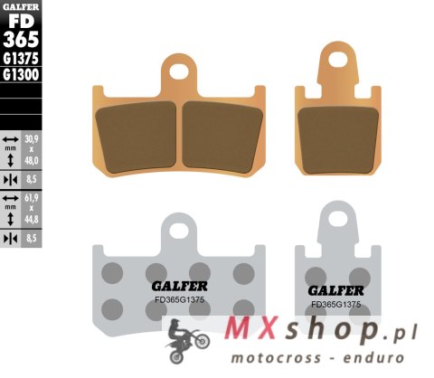 GALFER KLOCKI HAMULCOWE KH442/4 SPIEK METALICZNY (ZŁOTE) SPORT GALFER KLOCKI HAMULCOWE KH442/4 SPIEK METALICZNY (ZŁOTE) SPORT