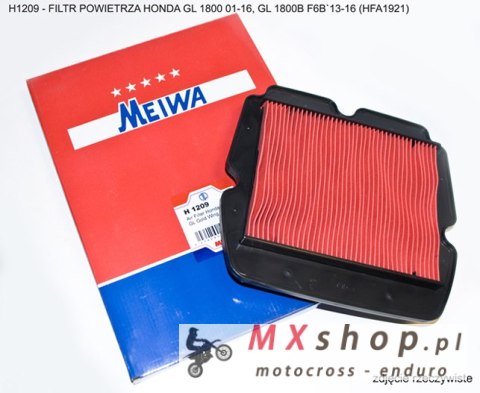 MIW (MEIWA) FILTR POWIETRZA HONDA GL 1800 01-16, GL 1800B F6B`13-16 (HFA1921) MIW (MEIWA) FILTR POWIETRZA HONDA GL 1800 01-16, GL 1800B F6B`13-16 (HFA1921)