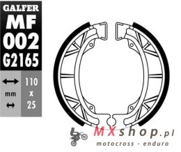 GALFER SZCZĘKI HAMULCOWE TYŁ/PRZÓD HONDA BALI 50/100 '95-, CG 125 '80-'03, MONKEY 50 '88-, MTX 125 '86-'90, PEUGEOT ZENITH 50 '9
