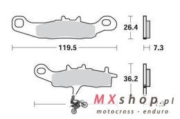 KYOTO WYPRZEDAŻ KLOCKI HAMULCOWE KH258 / KH349 KAWASAKI KX 80/85/100 '97-20, SUZUKI RM 85 '05-20 PRZÓD, KAWASAKI KFX 450R 08-14,